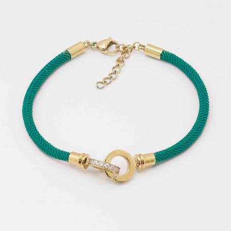 BRACELET CORDON ACIER DORE