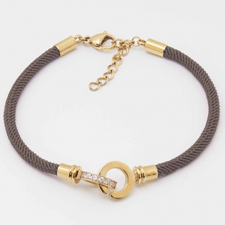 BRACELET CORDON ACIER DORE