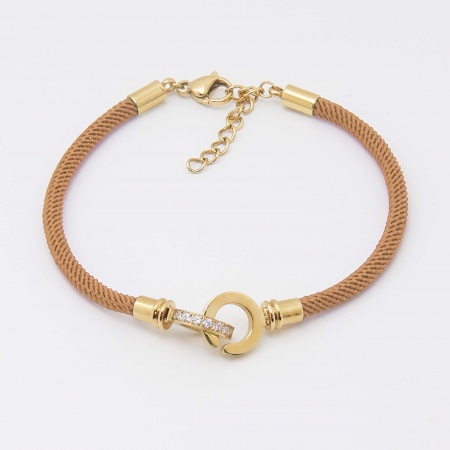 BRACELET CORDON ACIER DORE