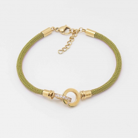 BRACELET CORDON ACIER DORE