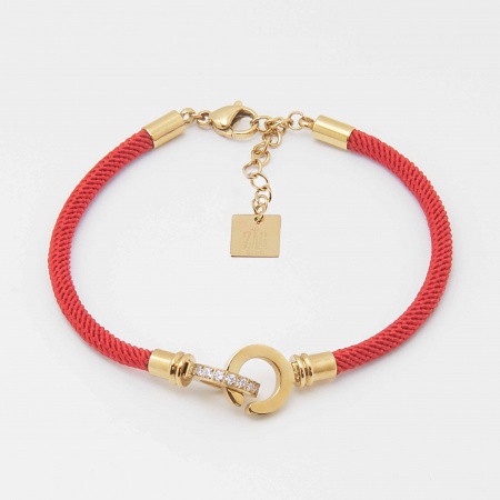 BRACELET CORDON ACIER DORE