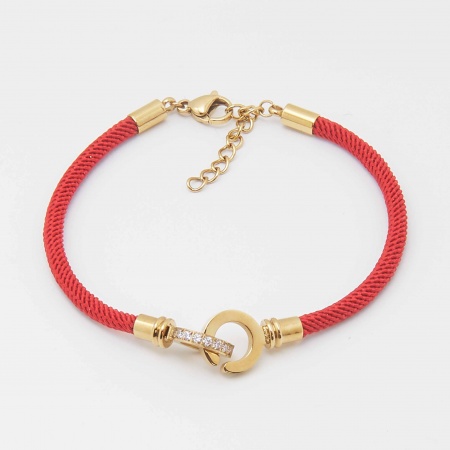 BRACELET CORDON ACIER DORE