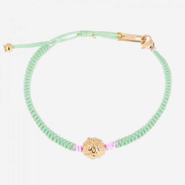 BRACELET CORDON ACIER DORE reglable