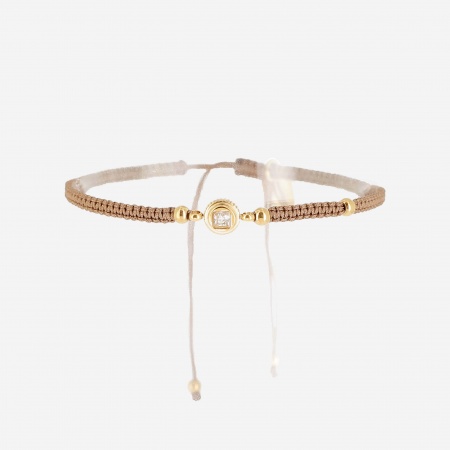 BRACELET CORDON ACIER DORE tressage main coulissant
