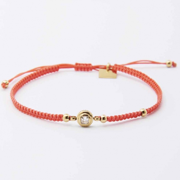 BRACELET CORDON ACIER DORE tressage main coulissant