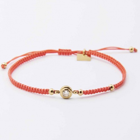 BRACELET CORDON ACIER DORE tressage main coulissant