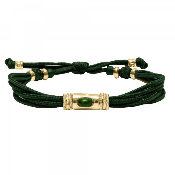 BRACELET CORDON DOUILLE MARTEL�E ET PIERRE NATURELLE POUR FEMME