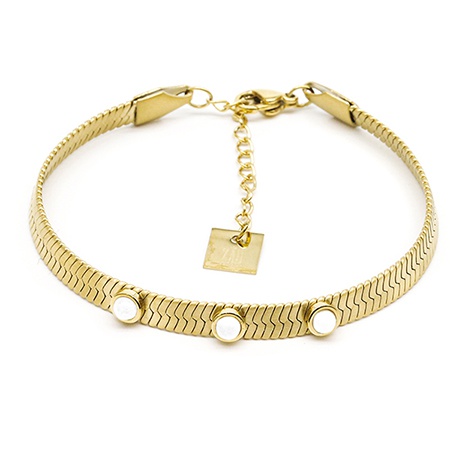 BRACELET COURT ACIER DORE 15+3cm