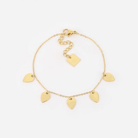 BRACELET COURT-ACIER DORE-15+3cm