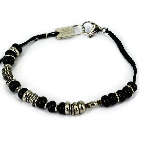 BRACELET COURT ACIER NOIR