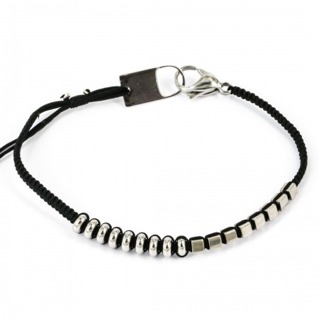 BRACELET COURT ACIER NOIR