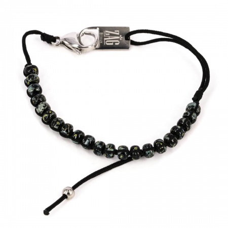 BRACELET COURT ACIER NOIR PERLE DE MIYUKI REGLABLE