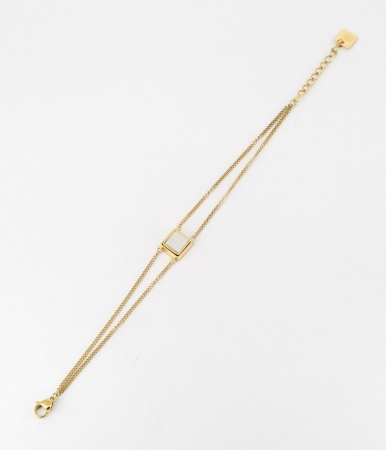 BRACELET DORE nacre perle 15+3cm