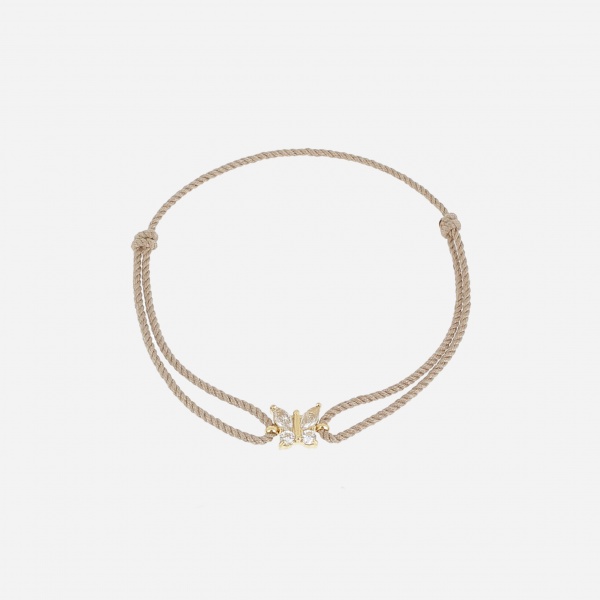 BRACELET Heracles ACIER DORE zirconium sertis reglable