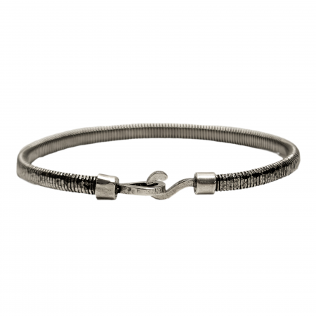 BRACELET HOOK EN CORDE DE BASSE BIG PLATE MARTELEE