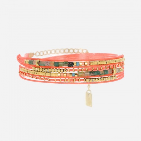 BRACELET Matador ACIER DORE 2 tours reglable