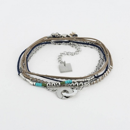 BRACELET Meno ACIER 2 tours reglable