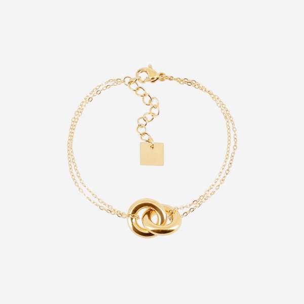 BRACELET-Menti-ACIER DORE-15+3cm
