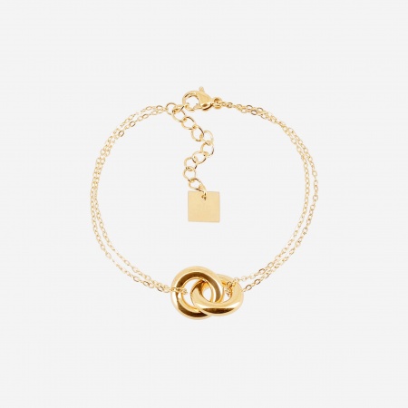 BRACELET-Menti-ACIER DORE-15+3cm