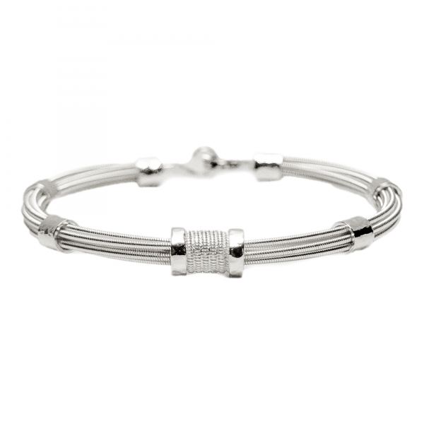 BRACELET MINI TURN EN CORDE DE GUITARE AVEC FERMOIR CROCHET MARTELE