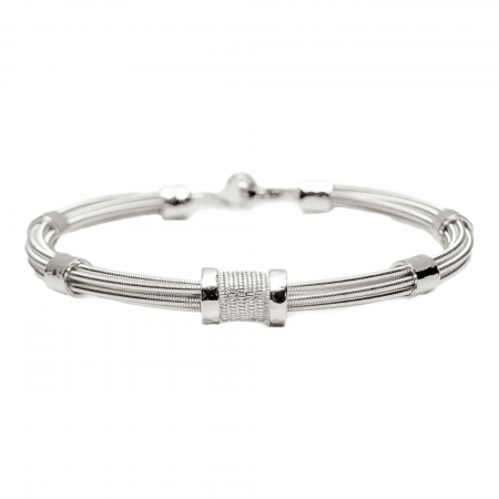 BRACELET MINI TURN EN CORDE DE GUITARE AVEC FERMOIR CROCHET MARTELE