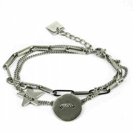 BRACELET MULTI-ACIER-15+3cm