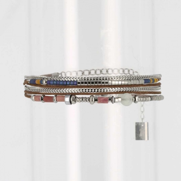 BRACELET MULTI-ACIER-2 tours reglable