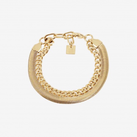 BRACELET MULTI ACIER DORE 16+3cm