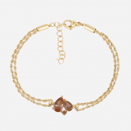 BRACELET-MULTI-ACIER DORE