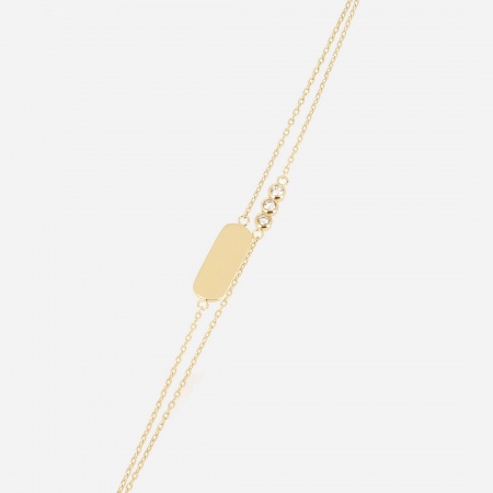 BRACELET MULTI-ACIER DORE-Zirconium-15+3cm p:5.5x15mm
