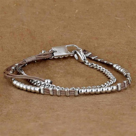 BRACELET MULTI ACIER Tressage main 2 tours reglables