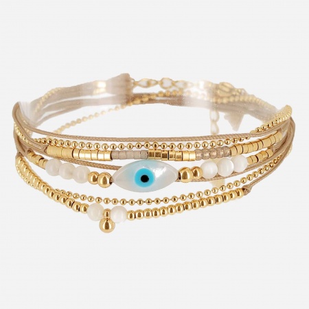 BRACELET Murca ACIER DORE 2 tours reglables