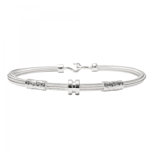 BRACELET MUTI CORDE DE GUITARE 1 FIXATION FERMOIR CROCHET - Femme