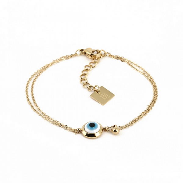 BRACELET Nazareth ACIER DORE 15+3cm p:7.5mm