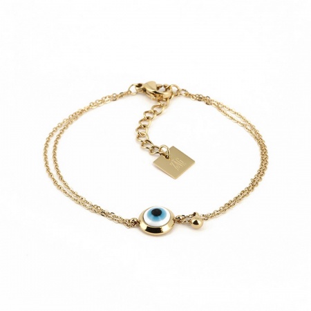 BRACELET Nazareth ACIER DORE 15+3cm p:7.5mm