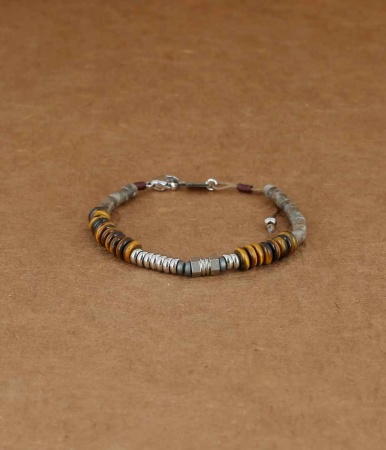 BRACELET Oscar ACIER Oeil de tigre reglable