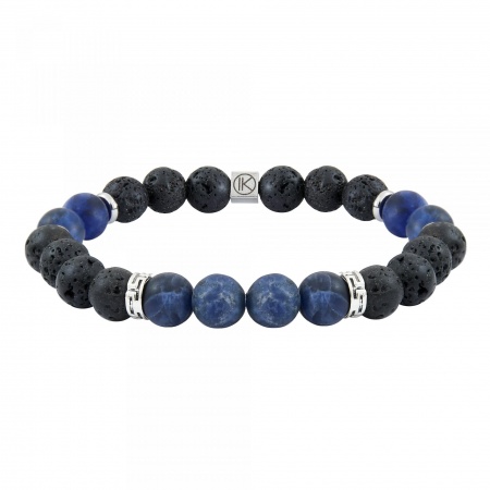 Bracelet pierre de lave et sodalite 8mm