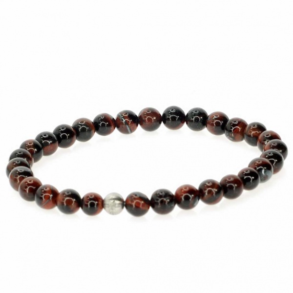 Bracelet Pierres Naturelles en Oeil de tigre rouge