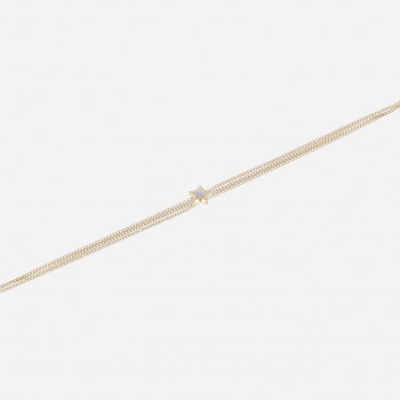 BRACELET Polaris ACIER DORE nacre 15+3cm