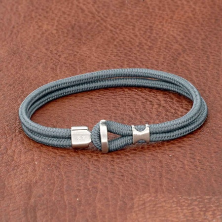Bracelet pour Homme Nylon et fermoir inox gris