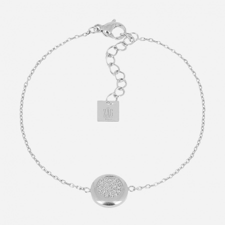 BRACELET-SIMPLE-ACIER-15+3cm-zirconium sertis