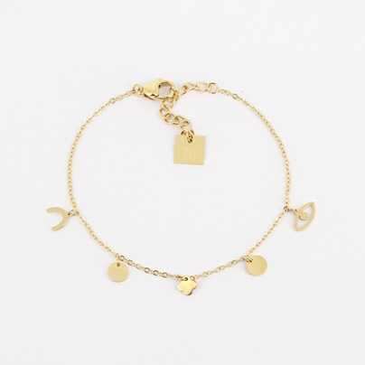 BRACELET SIMPLE ACIER DORE 15+3cm