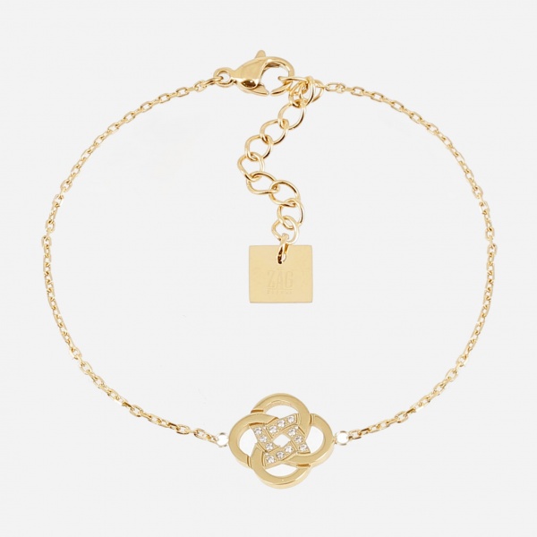 BRACELET-SIMPLE-ACIER DORE-15+3cm