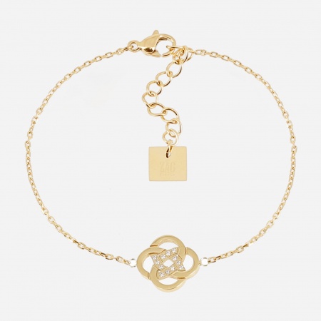 BRACELET-SIMPLE-ACIER DORE-15+3cm
