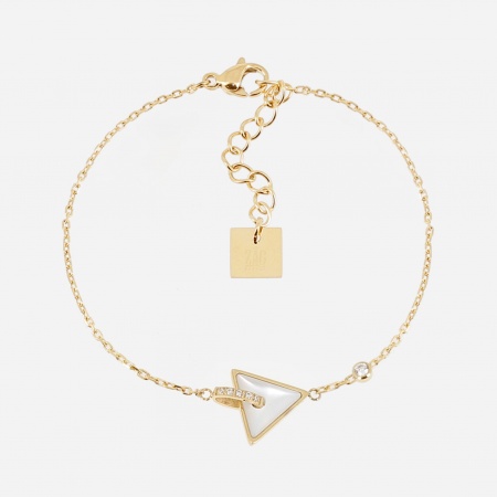 BRACELET-SIMPLE-ACIER DORE-nacre