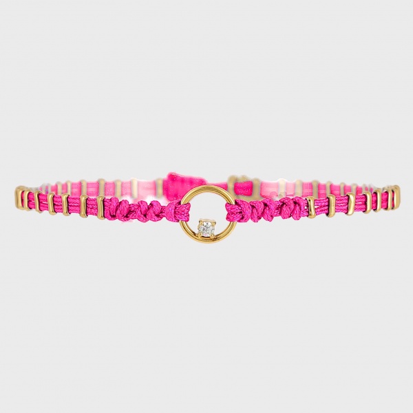 BRACELET SIMPLE-ACIER DORE-Tressage main-coulissant