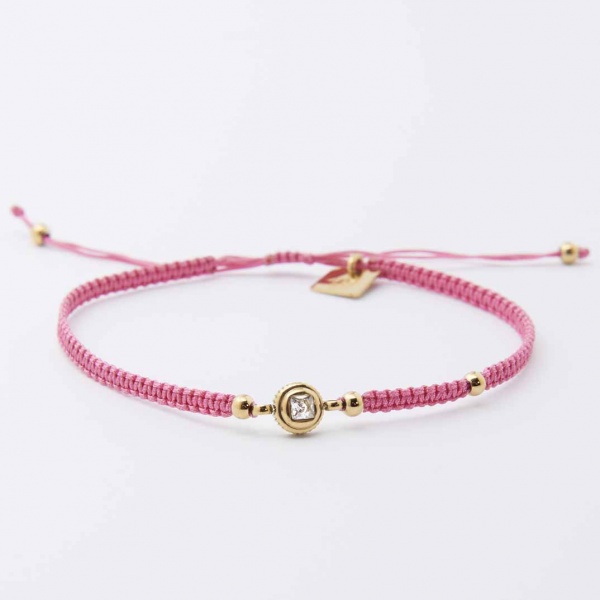 BRACELET SIMPLE-ACIER DORE-Tressage main-coulissant