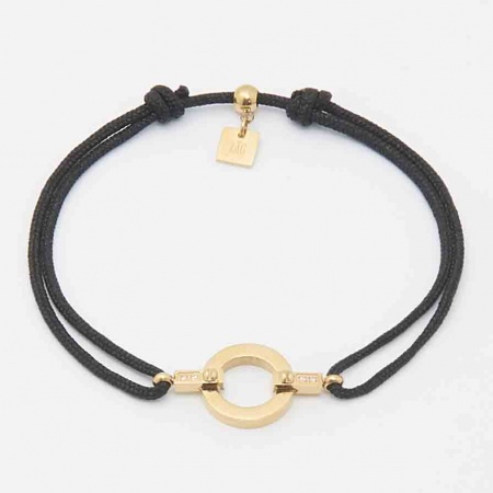 BRACELET SIMPLE-ACIER DORE-Zirconium sertis-15+3cm d:12mm