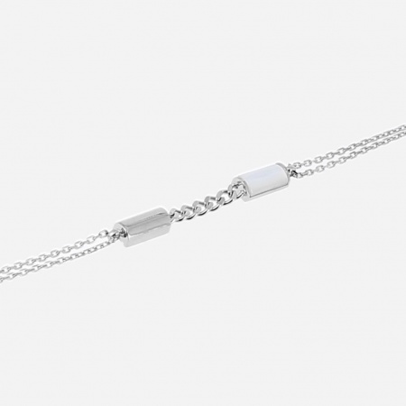 BRACELET SIMPLE ACIER Nacre-Zirconium