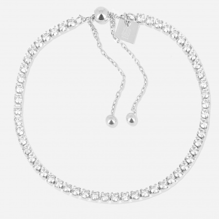 BRACELET SIMPLE-ACIER-Zirconium-13+4.5+4.5cm d:2mm